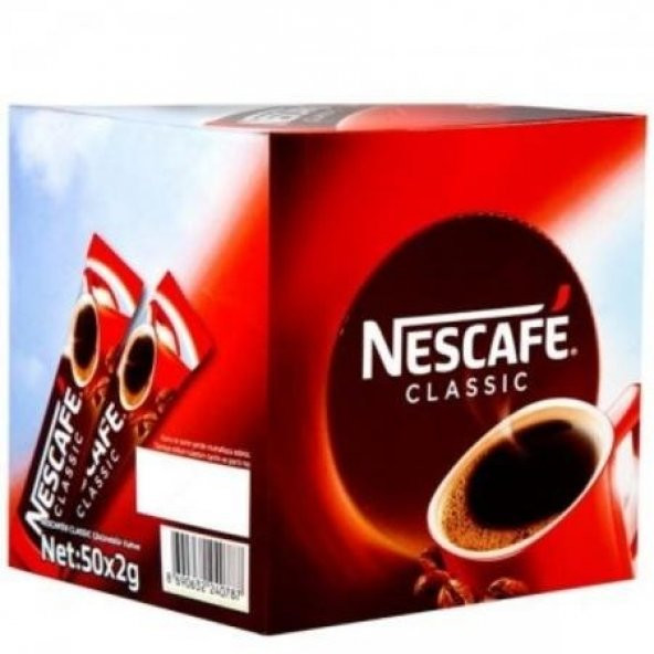 Nestle Nescafe Classic Kahve 50'li Paket 2 gr