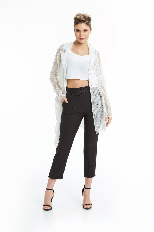 Uzun Kol File Ceket Ekru 20Y37015-16 - 2