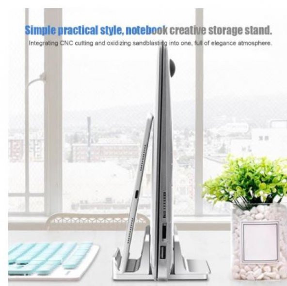 Nuoxi BH-201 Dikey Notebok Macbook Metal Ayarlanabilir Arc Stand - 2