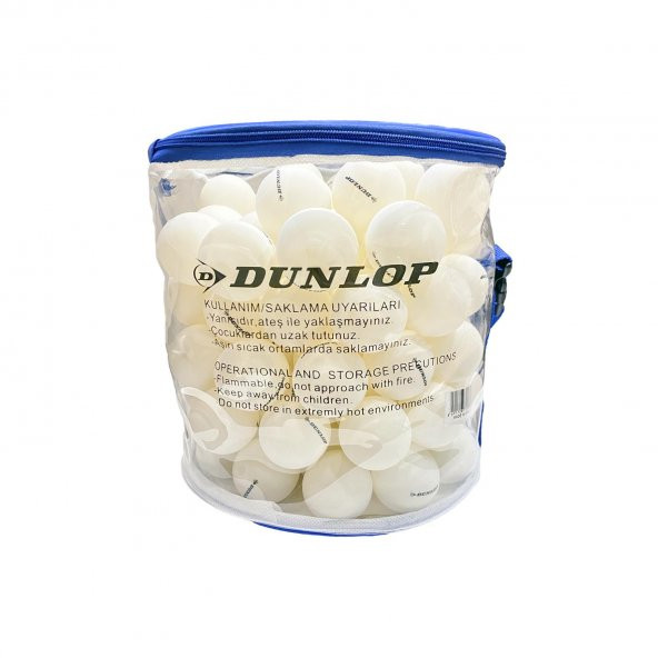 Dunlop 100lü Masa Tenisi Topu Çantalı Pinpon Topu