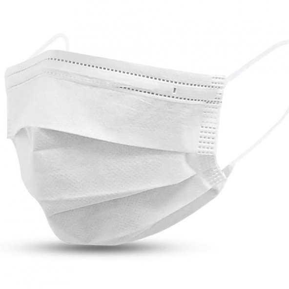Arizon Lastikli Burun Telli 3 Katlı Cerrahi Çocuk Maskesi 50 Adet - Beyaz