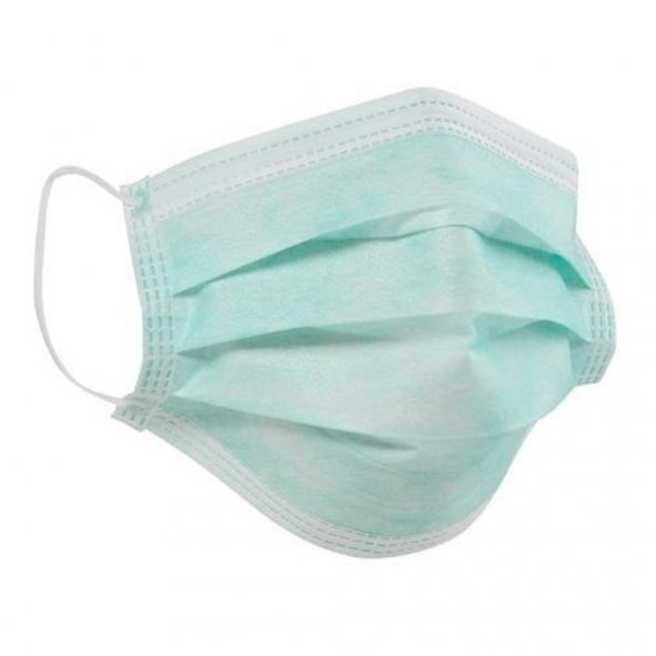 Arizon Lastikli Burun Telli 3 Katlı Cerrahi Çocuk Maskesi 50 Adet - Yeşil