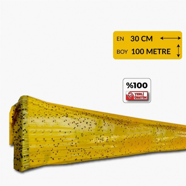 Sinek Bandı, Yapışkan Sinek Tuzağı, Bol Yapışkanlı 30cmx100M