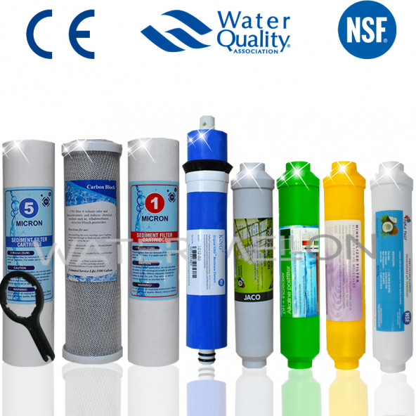 Açık Kasa Su Arıtma Cihazı Filtresi 8 Aşama Bakım Seti (NSF Onaylı Membran Seçenekli)