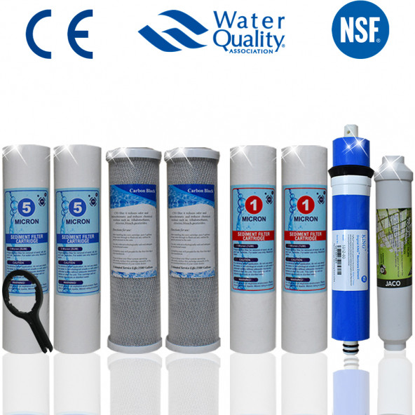 Açık Kasa Su Arıtma Cihazı Filtresi Yıllık Bakım Filtre Seti (NSF Onaylı Membran Seçenekli)