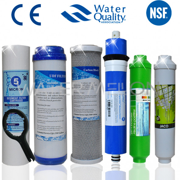 Açık Kasa Su Arıtma Cihazı Filtresi 6 Aşama Filtre Seti (NSF Onaylı Membran Seçenekli)