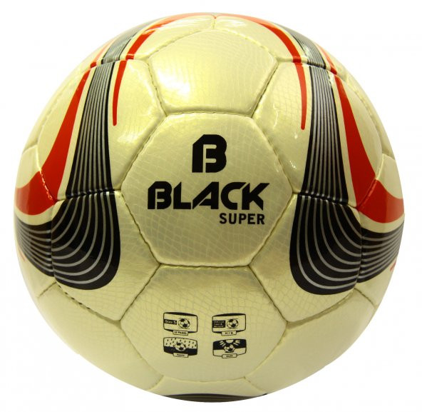 Black Super El Dikişli Futbol Topu Maç Topu Halı Saha Topu No 5 - 1