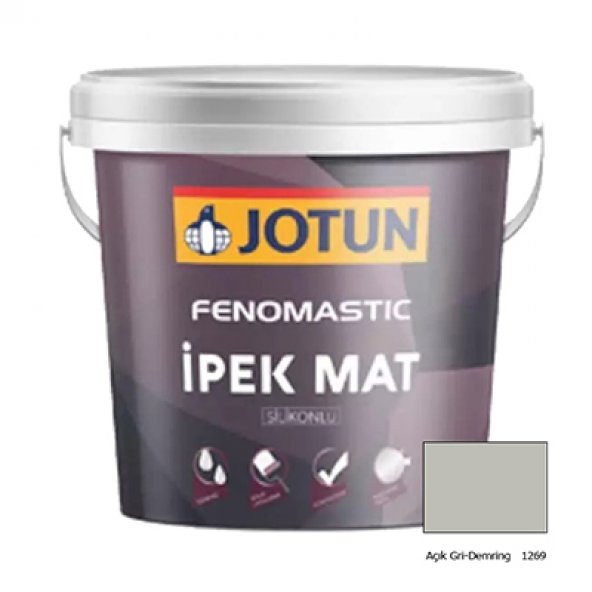 Jotun Silikonlu İç Cephe Boyası Fenomastic İpek Mat Açık Gri-Demring 2,5 Lt