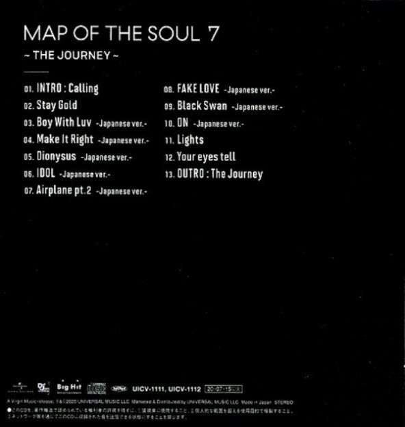BTS - MAP OF THE SOUL:7 STANDART (CD) (2020) - 2