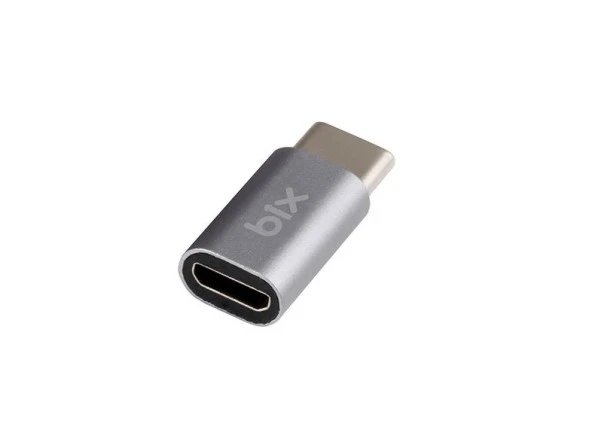 BIX ADP-02 TYPE-C=>MICRO USB CEVİRİCİ (Giriş: USB Type-C => Çıkış: Micro USB) Alüminyum