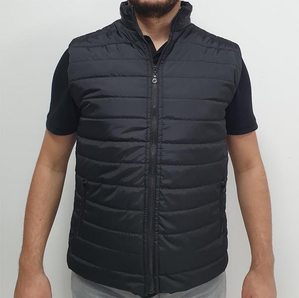 Çizgili Şişme Yelek Kolsuz Ceket Mikro Kumaş Elyaflı İçi Polar Outdoor Renk Seçenekli - 2