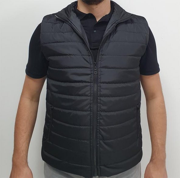 Çizgili Şişme Yelek Kolsuz Ceket Mikro Kumaş Elyaflı İçi Polar Outdoor Renk Seçenekli - 4