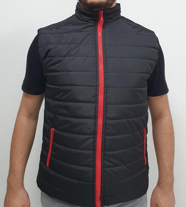 Çizgili Şişme Yelek Kolsuz Ceket Mikro Kumaş Elyaflı İçi Polar Outdoor Renk Seçenekli - 6