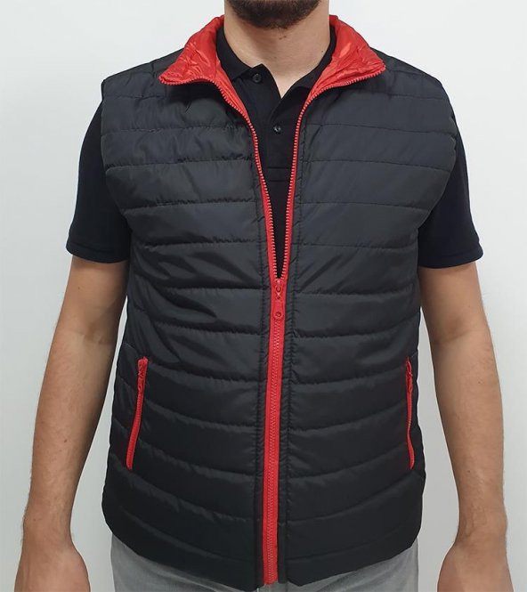 Çizgili Şişme Yelek Kolsuz Ceket Mikro Kumaş Elyaflı İçi Polar Outdoor Renk Seçenekli - 7