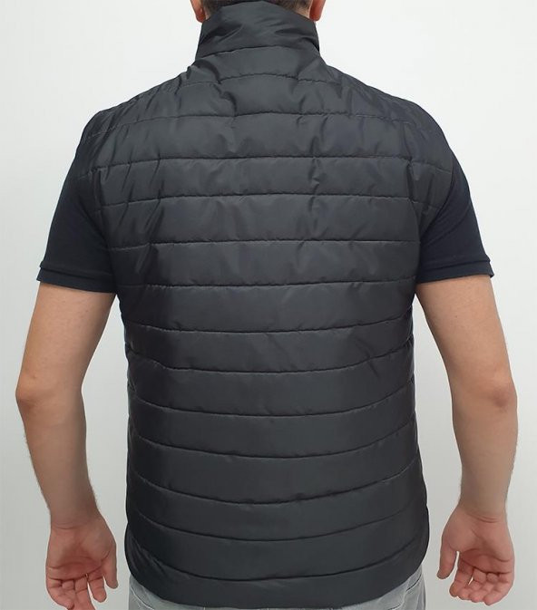 Çizgili Şişme Yelek Kolsuz Ceket Mikro Kumaş Elyaflı İçi Polar Outdoor Renk Seçenekli - 8