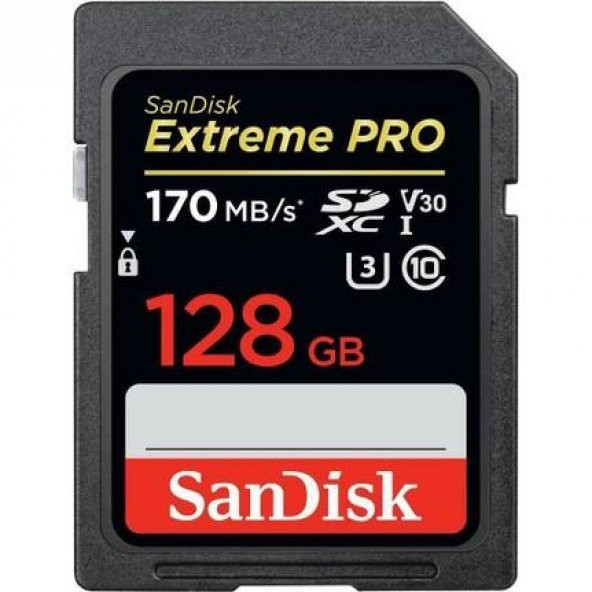 Sandisk Extreme Pro 128GB SDXC Card 128GB 170MB/s V30 UHS-I U3 Hafıza Kartı (SDSDXXY-128G-GN4IN)