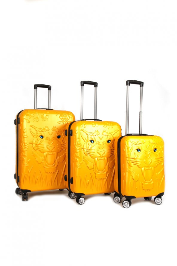 Trendsbag Travel Store 5200 Sarı Tiger 3lü Set Valiz