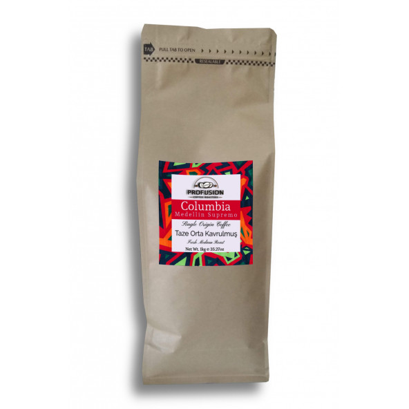 Profusion Coffee Taze Orta Kavrulmuş Kolombiya (Colombia) Medellin Supremo Kahve 1 kg
