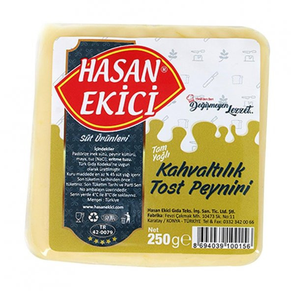Hasanekici Kaşar Peyniri Tam Yağlı 250 Gr