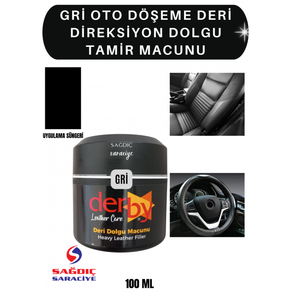 Derby Gri oto döşeme Deri Çatlak Giderici Dolgu Tamir Macunu