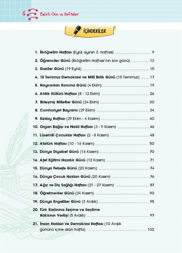 Koza Yayın Güncel Belirli Gün ve Haftalar - 2