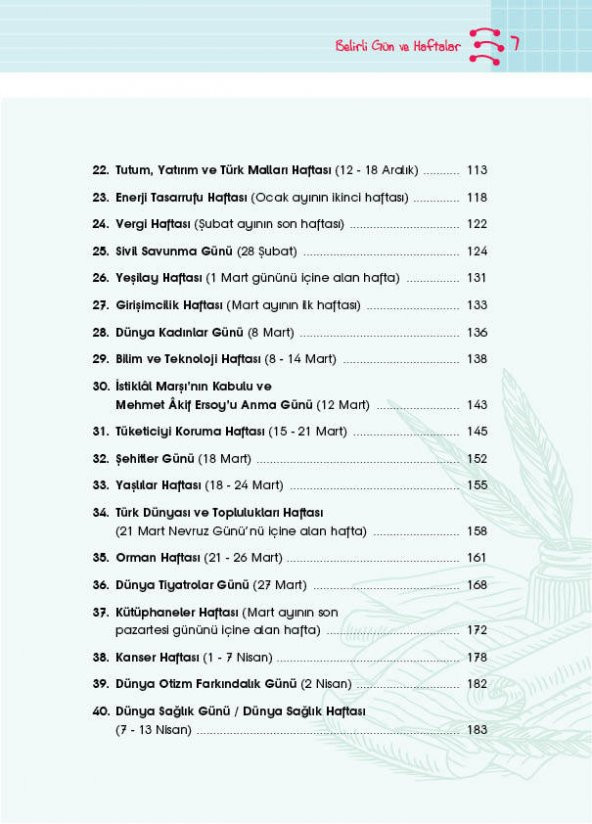 Koza Yayın Güncel Belirli Gün ve Haftalar - 3