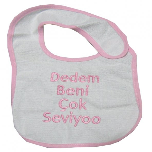 PAMUKLU KIZ BEBEK PEMBE SALYA MAMA ÖNLÜĞÜ  YAZILI MAMA ÖNLÜĞÜ - 2
