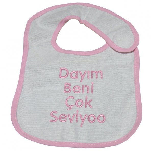 PAMUKLU KIZ BEBEK PEMBE SALYA MAMA ÖNLÜĞÜ  YAZILI MAMA ÖNLÜĞÜ - 3