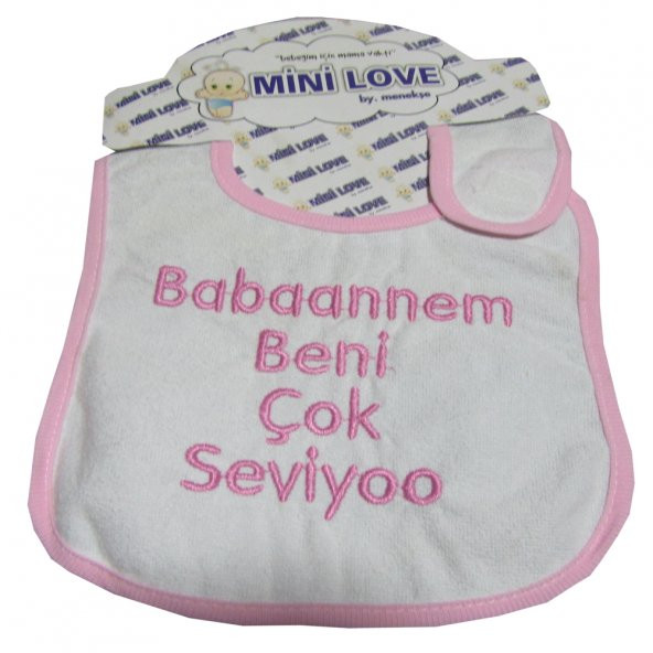 PAMUKLU KIZ BEBEK PEMBE SALYA MAMA ÖNLÜĞÜ  YAZILI MAMA ÖNLÜĞÜ - 5