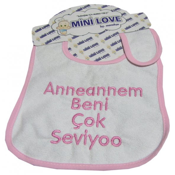 PAMUKLU KIZ BEBEK PEMBE SALYA MAMA ÖNLÜĞÜ  YAZILI MAMA ÖNLÜĞÜ - 6