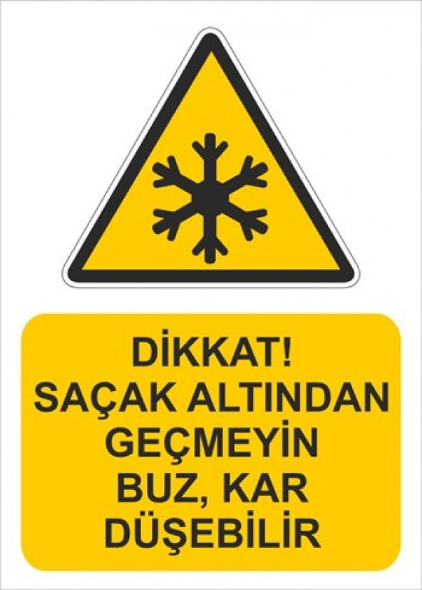 SAÇAK ATLINDAN GEÇMEYİN BUZ, KAR DÜŞEBİLİR 25 cm x 35 cm PVC