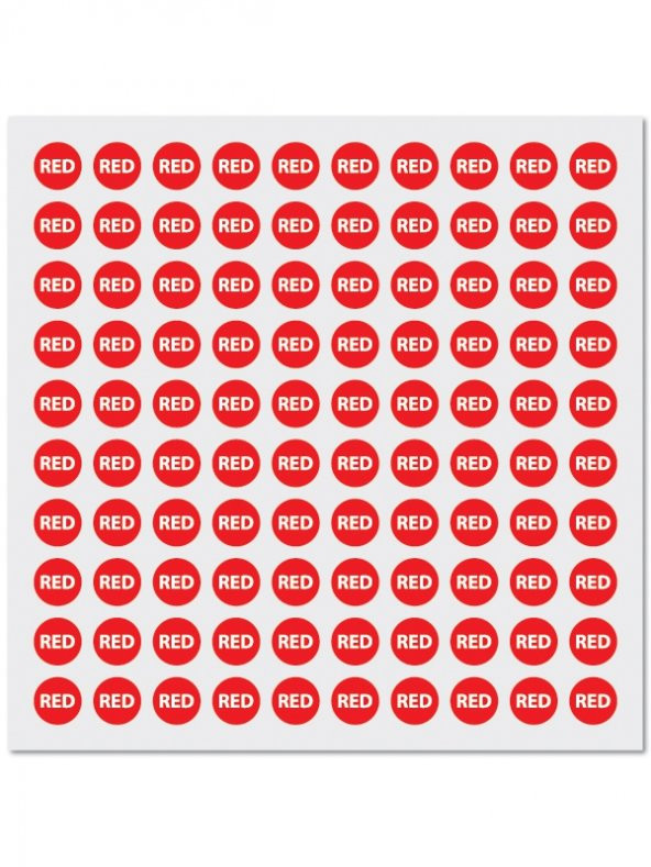 RED Sticker Etiket 100 adet  (Çap:12mm)