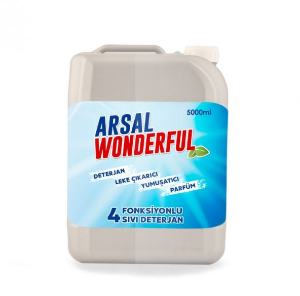 Arsal Wonderful Dört Fonksiyonlu Yumuşatıcı + Leke Çıkarıcı + Parfüm + Deterjan Sıvı Deterjan 5 L