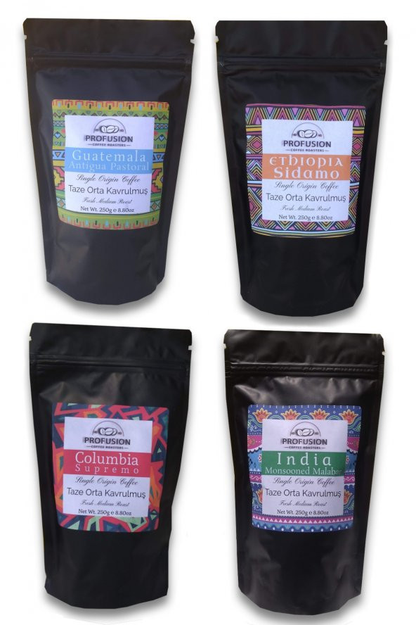 Profusion Coffee Genesis Tanıtım Deneme Taze Orta Kavrulmuş Kahve Paketler 4 x 250 G