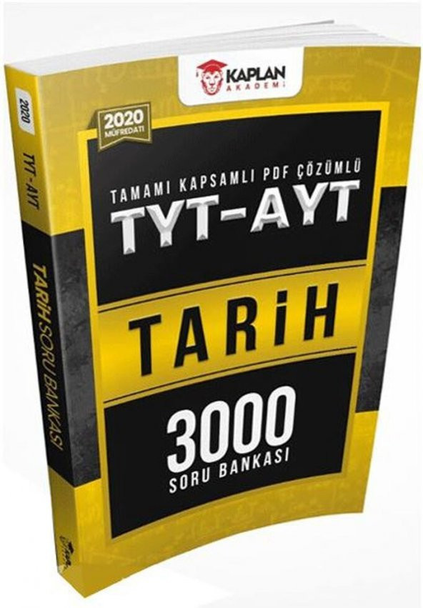 Kaplan Akademi TYT AYT Tarih Tamamı PDF Çözümlü 3000 Soru Bankası
