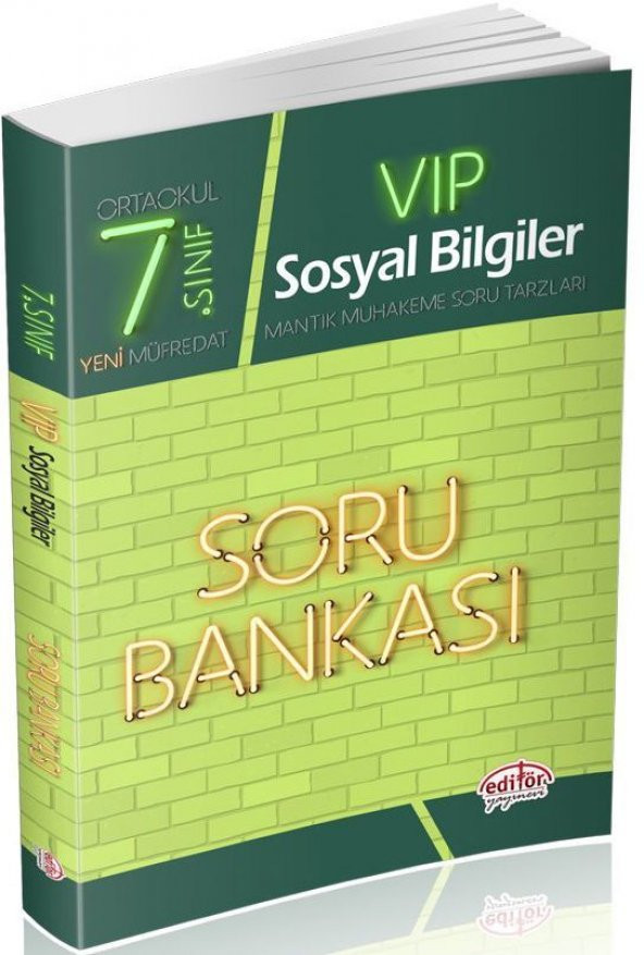 Editör Yayınları 7. Sınıf Vip Sosyal Bilgiler Soru Bankası