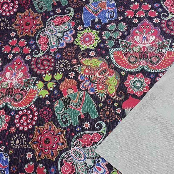 Stok Fazlası Etnik Desenli Döşemelik Kumaş