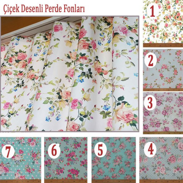 Çiçek Desenli Perde Fonları - 2