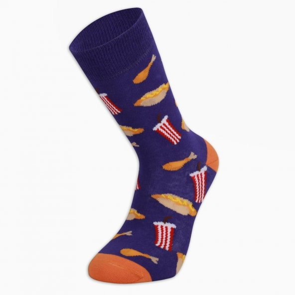 Colorcool Erkek Mor Renkli Çorap HotDog - 4