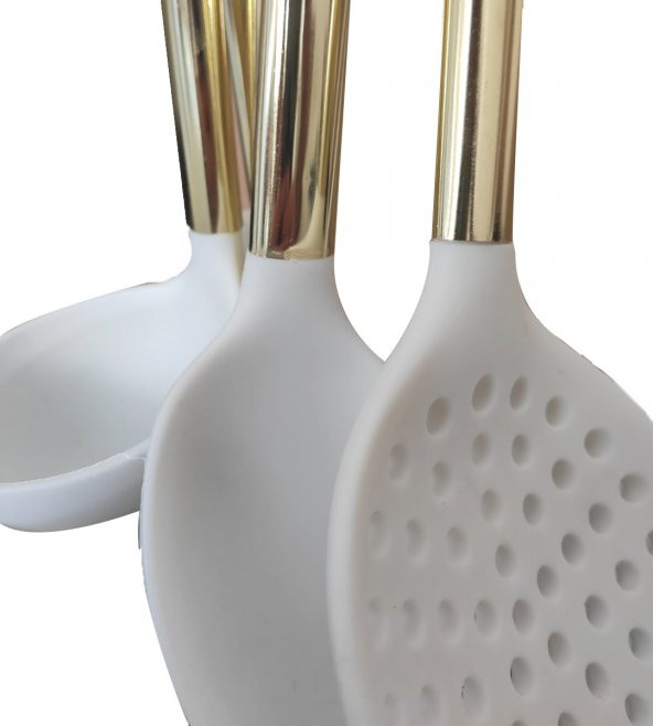 Arow 6lı Standlı Silikon Servis Seti Gold-Beyaz - 3