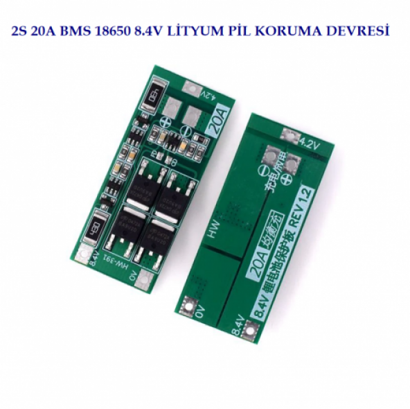 2S 20A BMS 8.4V 18650 Korumalı Lityum Pil Şarj Koruma Devresi