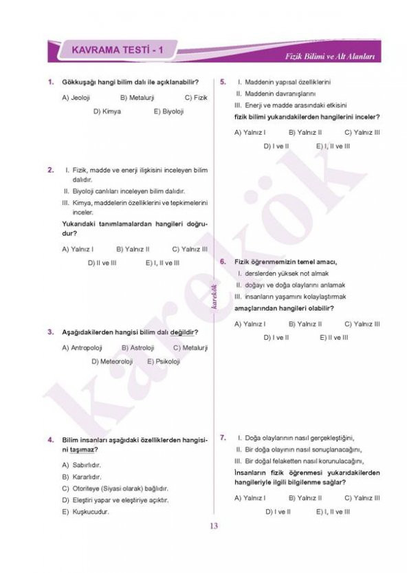 Karekök 9.Sınıf Fizik Soru Bankası - 4