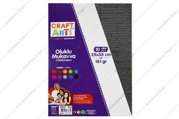 Craft and Arts Oluklu Mukavva 25x35 cm Metalik 10 Adet