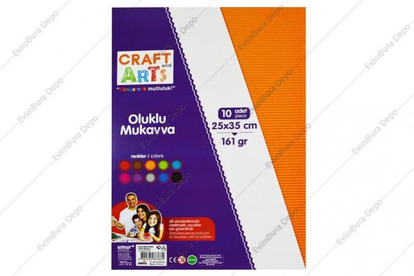 Craft and Arts Oluklu Mukavva 25x35 cm 10 Renk