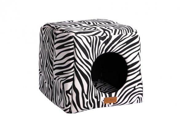 Dubex 3D Kulübe Kedi Köpek Kulübe Yatak Siyah Zebra+