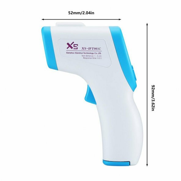 XS Temassız Ateş Ölçer Kızıl Ötesi Vücut Alından Dijital Termometre - 4