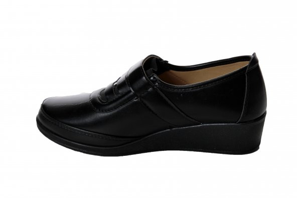 WANATTİ Kadın Siyah Cırtlı Ortopetik Comfort Anne Ayakkabısı 41 Numara - Resim 3