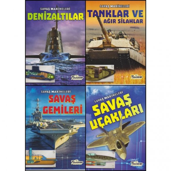 Savaş Makineleri (Denizaltılar-Uçaklar-Gemiler-Tanklar) 4 Kitap