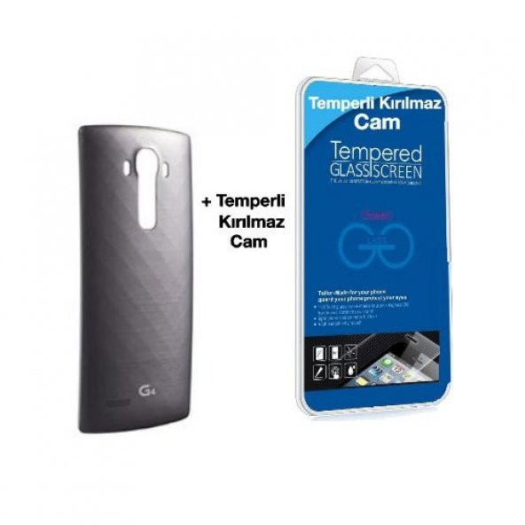 LG G4  Arka Kapak Gri NFC DAHİL + Cam Ekran Koruyucu