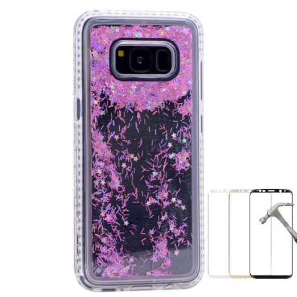 Teleplus Samsung Galaxy S8 Plus Sulu Simli Silikon Kılıf  + Tam Kapatan Cam - 3